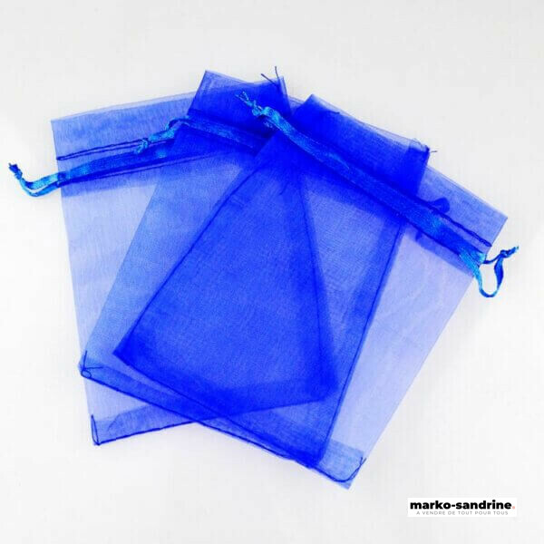 royal blue organza drawstring pouches jewelry